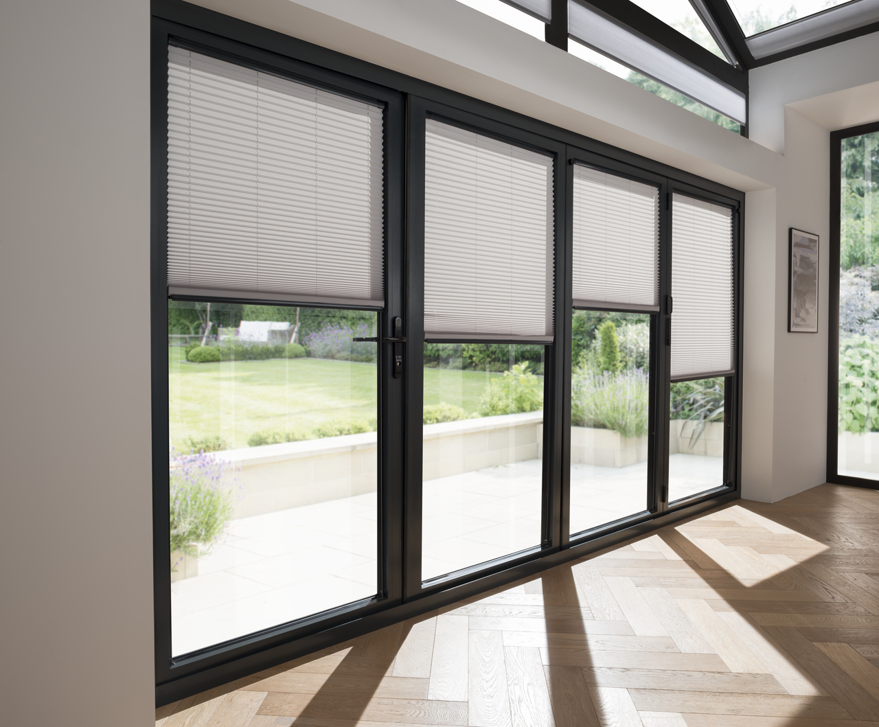 Pleated Blinds fitted to a bifold door