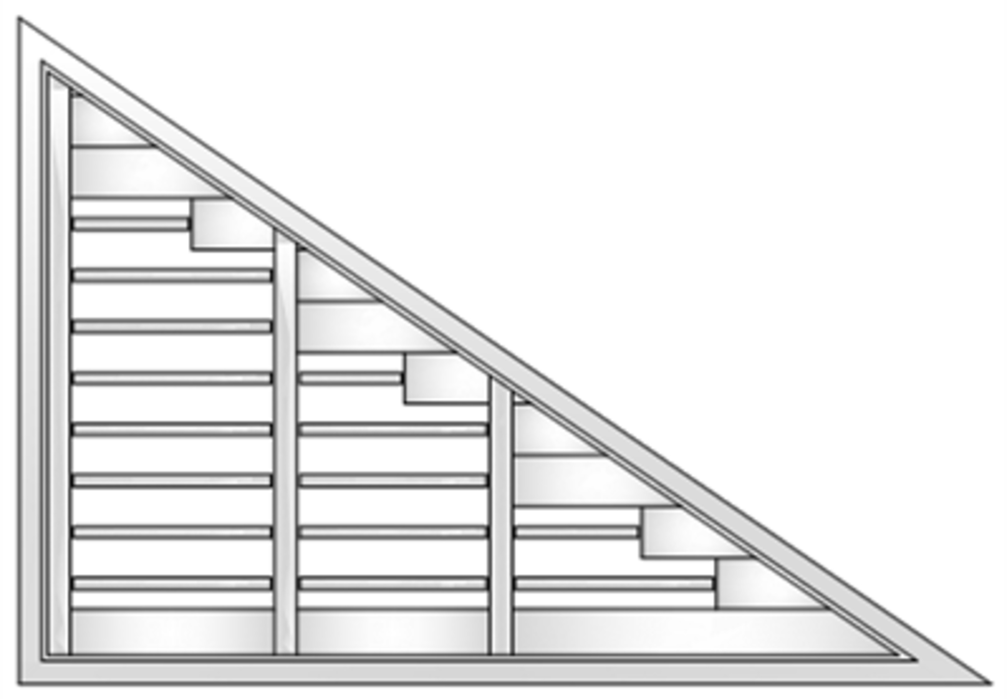 Line drawing illustration of an angular shaped shutter.
