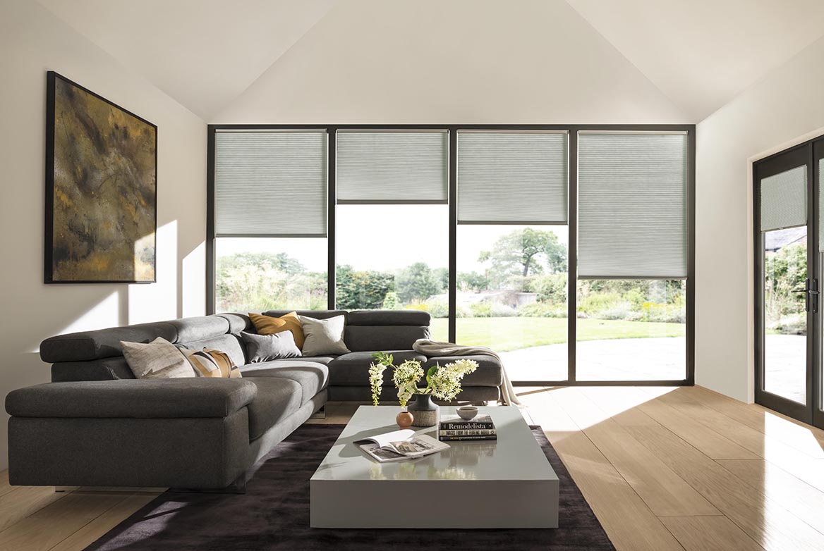 Ts 2021 Duette Blinds Roomset Silk Crosshatch Agate Grey 1168X782