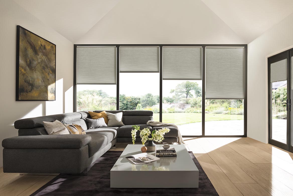 Ts 2021 Duette Blinds Roomset Silk Crosshatch Stone Ochre 1168X782