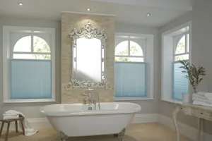 TS PLEATED CAFE BATHROOM BLUE 3
